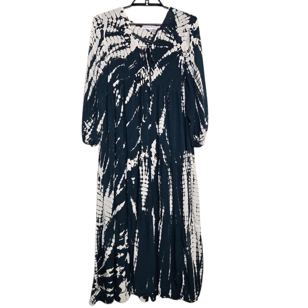 Young Fabulous and Broke Dawn Maxi Dress Tie-Dye Size XS Green Boho Flowy